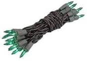Novelty Lights 8.5 Feet 20 Bulb Green Mini Light String, Brown Wire