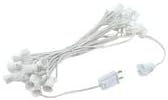 Novelty Lights 25 Foot C7 Outdoor String Light Christmas Stringer - Patio String Lights - Candelabra Base (C7/E12) - 12" Spacing - White Wire (Pack of 2)