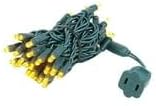 Novelty Lights 11ft 50 LED Yellow Christmas Lights, Green Wire, UL Listed