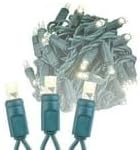 Novelty Lights 25ft 50 LED Warm White Christmas Lights Outdoor, Green Wire