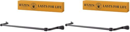 RTZEN Farmehouse Bathroom Towel Holder - Wrought Iron Matte Metal Black Towel Bar Wall Mount Rod - Handmade Home Decor Metal Kitchen Hanger Bar (17'' - Fits 14.5 Inch Towels) (Pack of 2)
