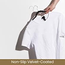 Home Expressions Premium 20 Pack - Ultra Thin No Slip Velvet Suit Swivel Hangers - 21" Extra Wide Strong Velvet Hangers - Space Saving Clothes Hangers - 21x0.2x10 inches (Navy)