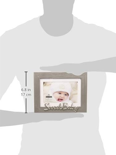 Malden International Designs Sweet Baby 4x6/5x7 Pine Picture Frame, Gray