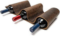 3 Bottle Wall Mounted Wine Rack. Space Saving Wine Rack, Leather Wall Wine Rack for Unique Wine Gifts for Wine Lovers. Wine Bottle Holder Doubles up as Leather Magazine Rack…