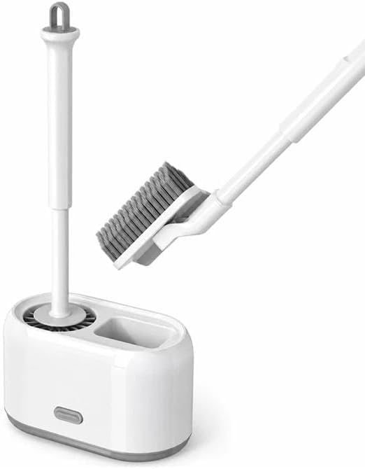 ROOM127 Wall-Mounted 2-in-1 Toilet Brush Set with Holder and Crevice Brush