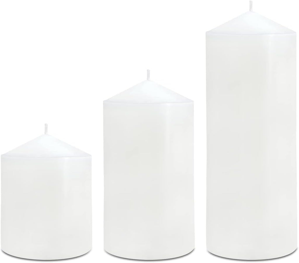 Pillar Candles 3 x 4, 6, and 8 inches, Large Handmade Candles Set of 3, Decorative Candles for Wedding, Home Decoration, Dinner, Church, Multiple Colors Available