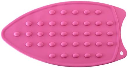 2Pack Silicone Iron Rest Pad, Thicker Series Hot Resistant Mat for Ironing Board, Easy to Use with Wall Hole and Multicolor for Home (Pink+Yellow)
