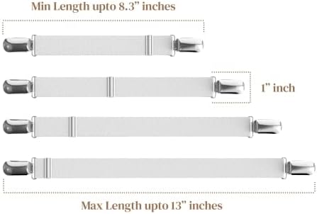 FeelAtHome 4 PCS White Bed Sheet Clips - Corner Mattress Holder Straps
