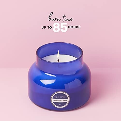 Capri Blue Havana Vanilla Scented Candle | Glass Jar | Blue, 19 oz