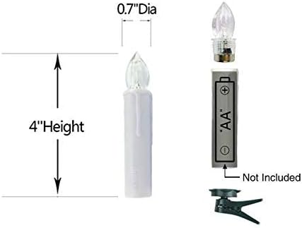 LED Flameless Taper Candles with Remote Control and Removable Clips,Flickering 4 Inches Birthday Candles,Set of 10 Warm White Candle for Christmas, Chandelier, Mini Wedding Taper Candles