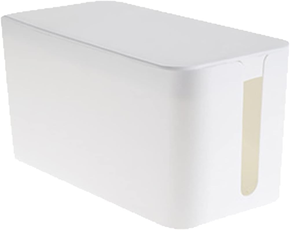 Cable Management Box,Power Cover Surge Protector for Desk Small White