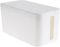 Cable Management Box,Power Cover Surge Protector for Desk Small White