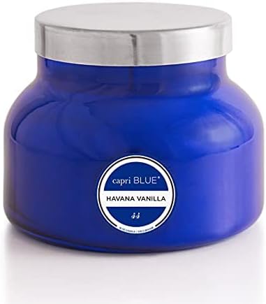 Capri Blue Havana Vanilla Scented Candle | Glass Jar | Blue, 19 oz