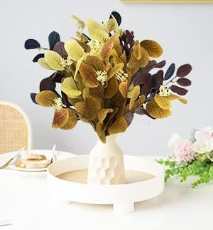 8Pcs Artificial Eucalyptus Leaves Stems Faux Eucalyptus Plant Branches for Vase Filling Home Decoration Flowers Wedding Holiday Arrangement (Color Mixing)