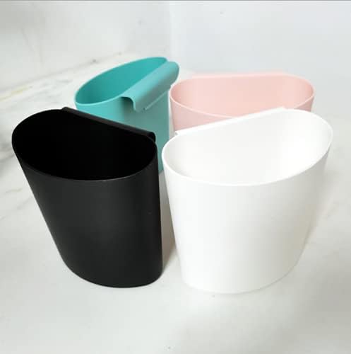 4Pcs Hanging Cup Holder,Rolling Cart Accessories,Plant Containers,Hanging Flower Pots,Space Saver,Storage Bucket,Pencil Holder,Make Up Pencil Holder Office,Kitchen Wall Organizer Decor (Pink)