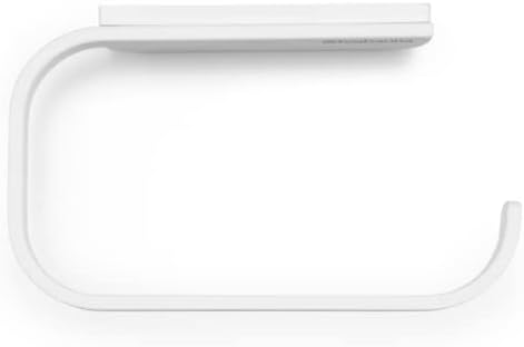 Brabantia Mindset Wall Mounted Toilet Roll Holder (Mineral Fresh White) Wide Opening, Bathroom Tissue Rack, Concealed Fixings, Anti-Rust Materials
