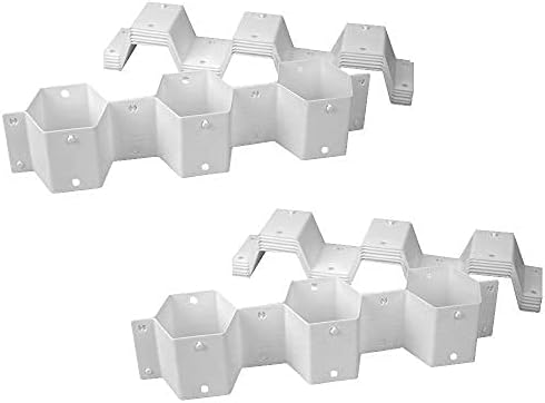 Home Basics Hexagon Pattern Honeycomb Easy Snap On 8 Piece Plastic Partition Customizable Drawer Divider Organizer Set for Undergarments, Socks, Belts, Ties, Handkerchiefs, White (2)