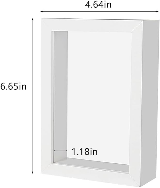 4x6 White Shadow Box Frame Display Case