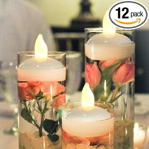 IMAGE Floating Candles, Flameless LED Waterproof Tealights,12-Pack
