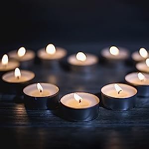 100 Pack 4 Hour Long time Burning,Unscented Tea Lights Candles,White, Smokeless, Dripless,for Weddings, Home, Pool,Shabbat