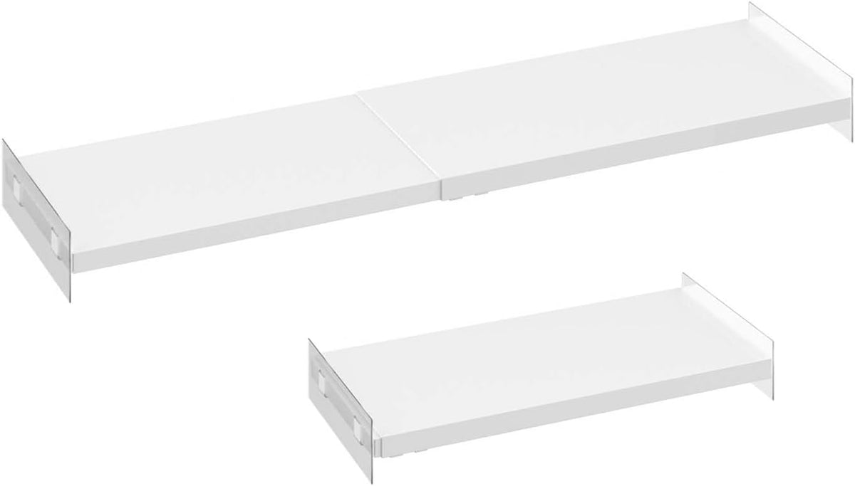 Closet Shelf Organizer Expandable Cabinet Tension Shelf Divider Heavy Duty Metal DIY Shelf Separator for Wardrobe Cupboard Cabinet Pantry Kitchen Bathroom,White,2packs