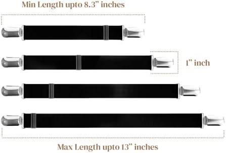FeelAtHome 4 PCS Black Bed Sheet Clips - Corner Mattress Holder Straps
