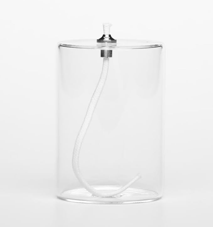 Firefly - Refillable Glass Oil Candle - 4 in Pillar for Emergency