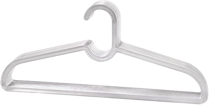 Clothes Hangers 30 Pack, 16" Heavy Duty Coat Hanger, Clear Acrylic Hangar, Non-slip Short Neck Hanger for Closet, Space Saving Slim Thin Perchas for Adult Suit, T-shirt, Jacket, Dress, Blouse Clothing