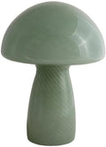 Urban Lifestyle 12" Green Striped Glass Mushroom Lamp, Modern Retro Table Lamp for Bedroom, Living Room, or Office Décor