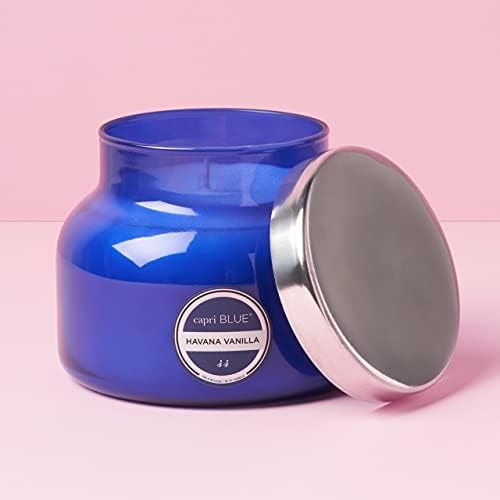 Capri Blue Havana Vanilla Scented Candle | Glass Jar | Blue, 19 oz