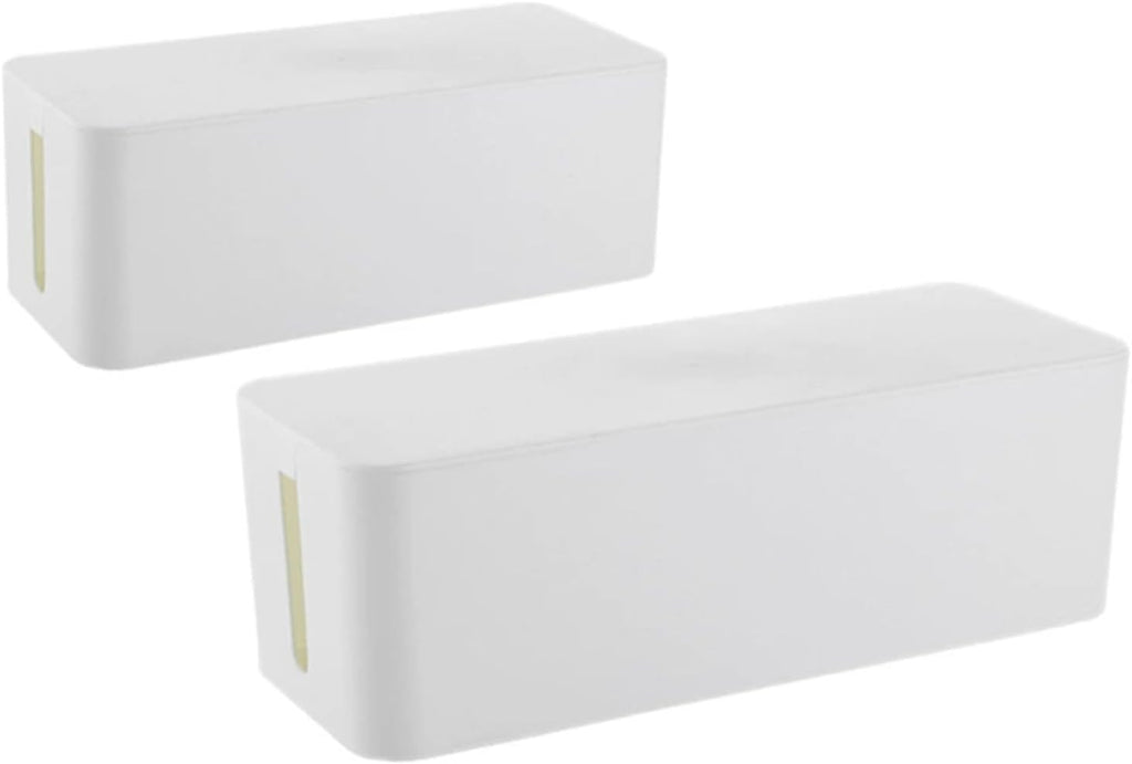 Cable Management Box,Power Cover Surge Protector for Desk Large White