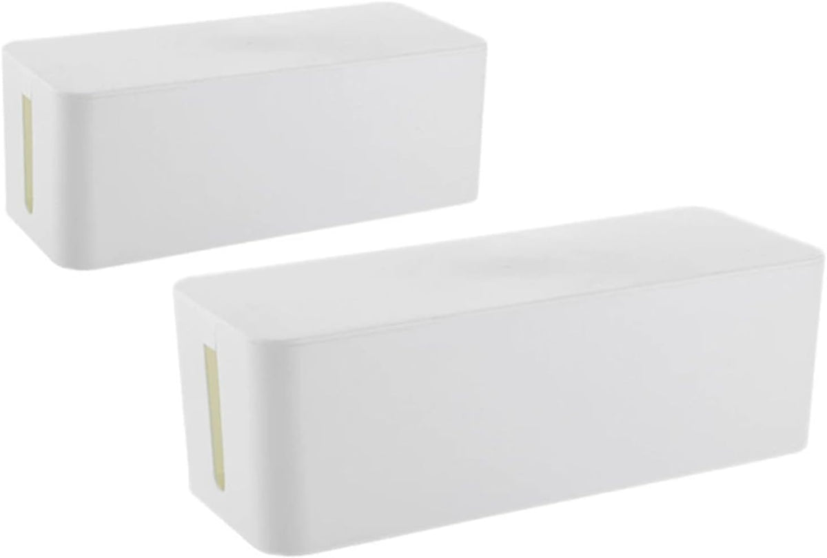 Cable Management Box,Power Cover Surge Protector for Desk Large White