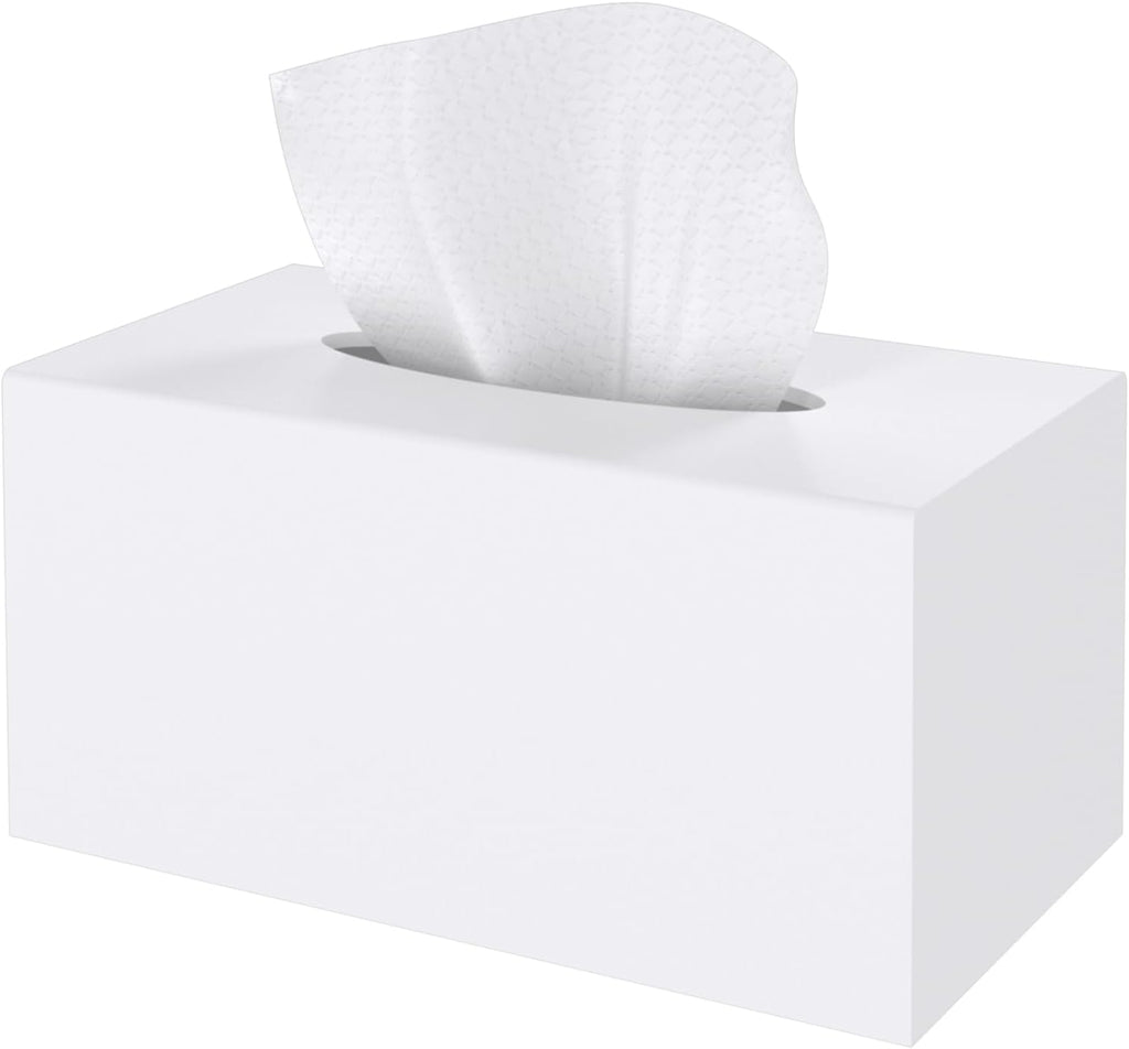 SILUT Matte White Rectangular Extra Large Acrylic Tissue Box Cover
