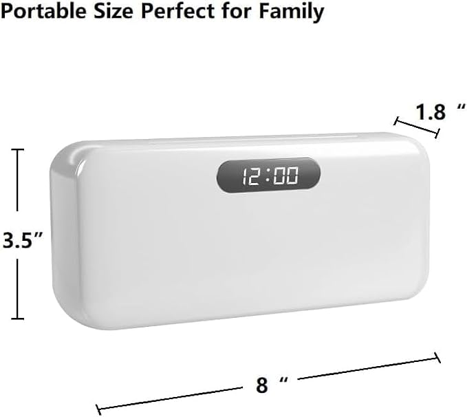 UV Toothbrush Sanitizer and Holder for Bathroom, 5 Toothbrush Slots for Family with Fan and PTC Heat Drying, Type-C Charging, No-Drill Wall Mount