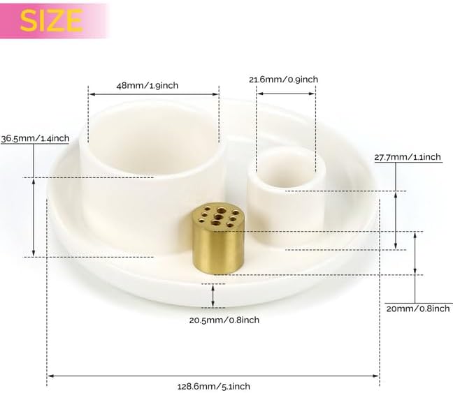Sage Holder for Burning with Incense Stick Holder, All in One Ceramic Holder for Meditation and Room Home Decor