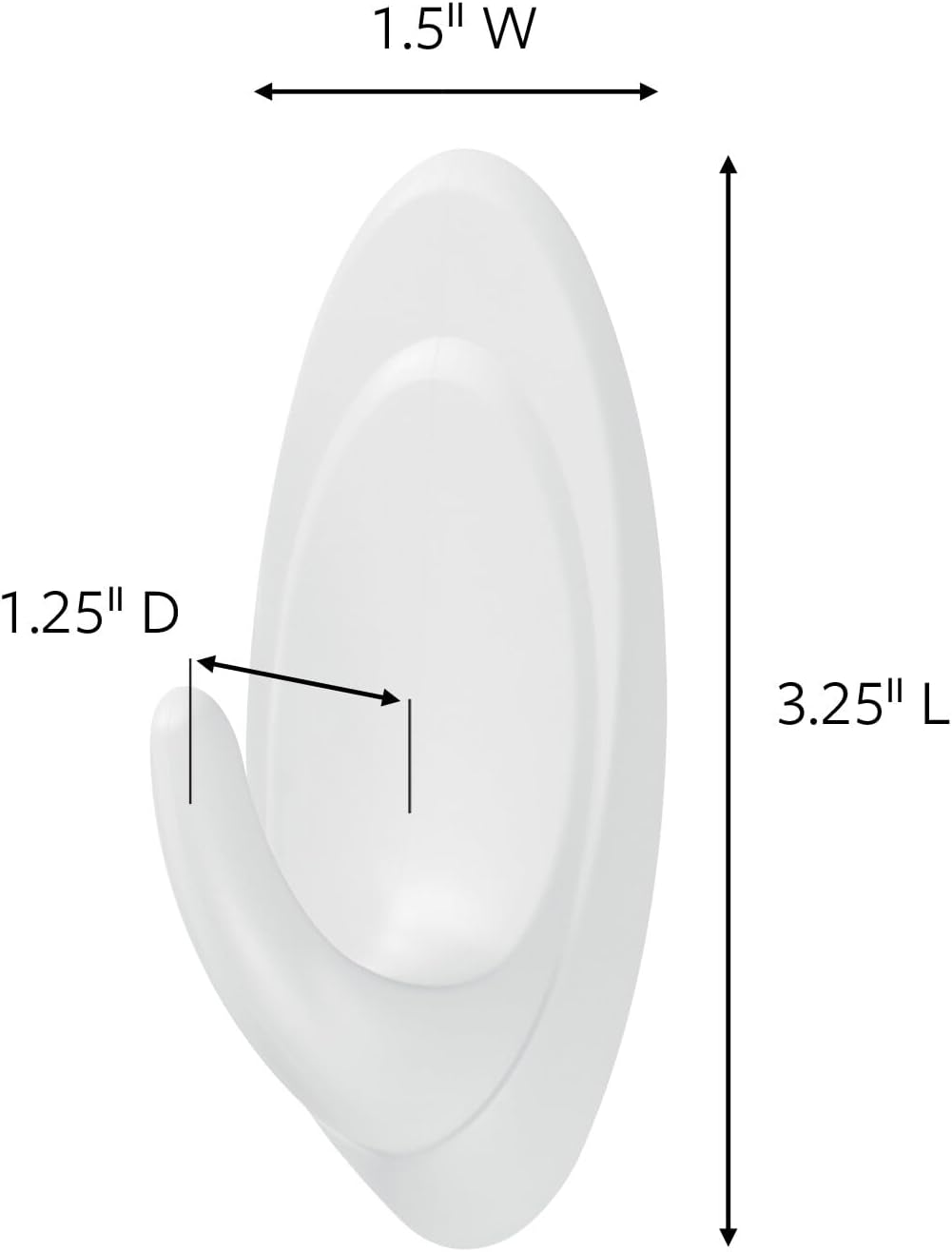 Command Medium White Designer Hooks, 2 Hooks, 4 Strips