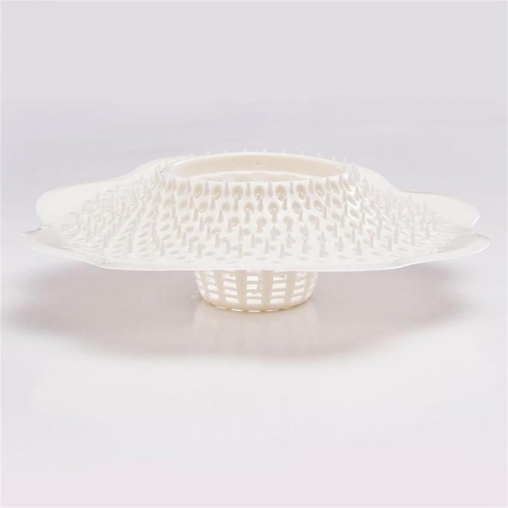 Tub Protector Hair Cather and Strainer, Hair Drain Clog Prevention Drain Snake, Snare and Auger, White