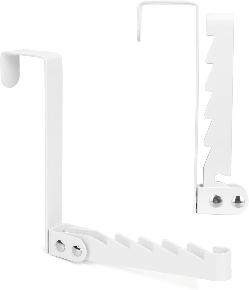 FYY Over the Door Hooks Hanger, 1 Pack Collapsible Folding Over The Door Organizer Rack Space Saving Hanging Storage Hanger for Clothes, Coats, Towels for Bedroom Bathroom White-1PCS 6.02 inch