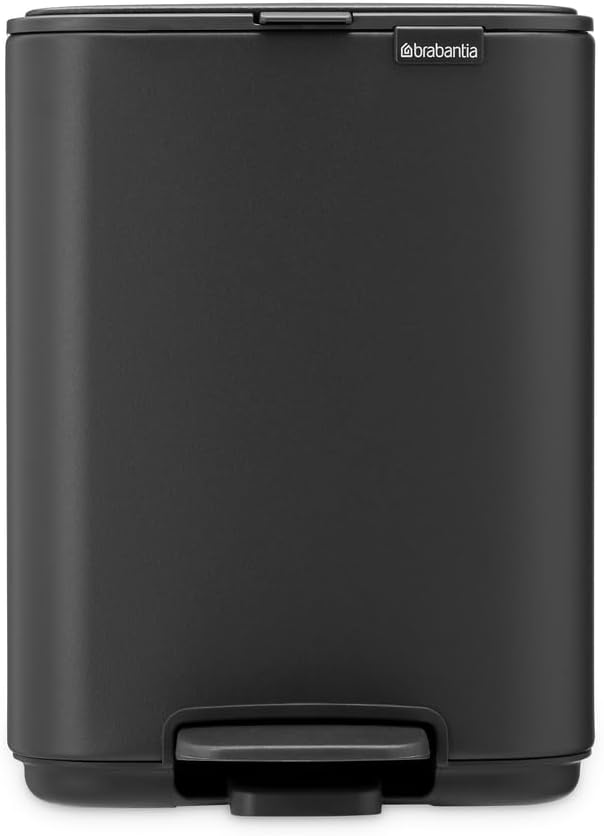 Brabantia Bo XS Step-On Trash Can | 1.1 Gal / 4L | Mineral Infinite Gray | Light-Pedal, Soft-Close, Bedroom, Bathroom, Nursery Trash Can, Removable Inner Bucket, Non-Slip Base | + Trash Bags
