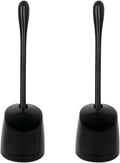 CELOX Toilet Bowl Brush and Holder for Bathroom Cleaning, 2 Set，Black