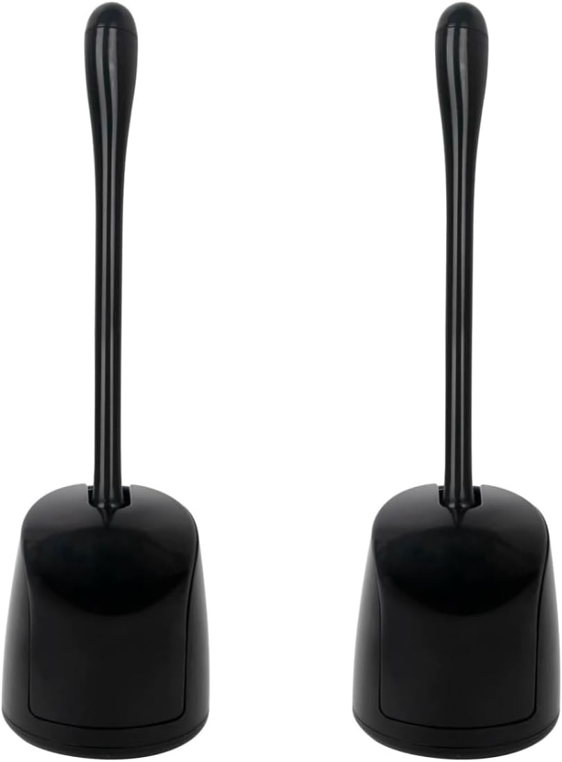 CELOX Toilet Bowl Brush and Holder for Bathroom Cleaning, 2 Set，Black
