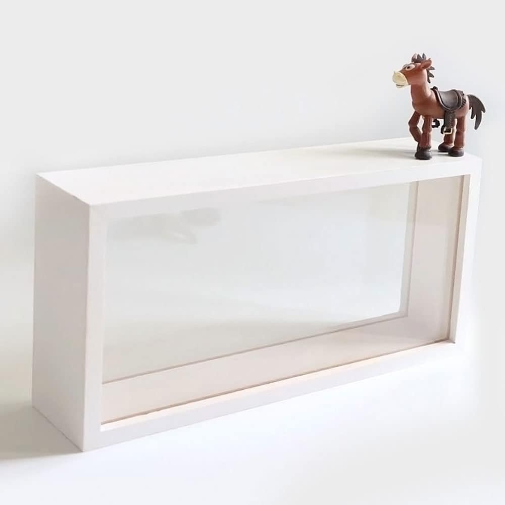 Shadow Box Frame,Wooden Double-Sided High-Definition Plexiglass Storage Box, DIY Display Box, Suitable for Dried Flowers, Specimens, Handicrafts, Baby Souvenirs and Photos (White)