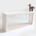 Shadow Box Frame,Wooden Double-Sided High-Definition Plexiglass Storage Box, DIY Display Box, Suitable for Dried Flowers, Specimens, Handicrafts, Baby Souvenirs and Photos (White)