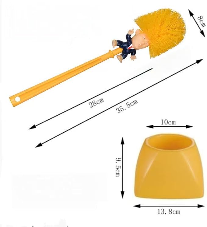 Creative Gift Spoof President Toilet Brush and Holder Set