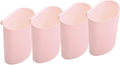 4Pcs Hanging Cup Holder,Rolling Cart Accessories,Plant Containers,Hanging Flower Pots,Space Saver,Storage Bucket,Pencil Holder,Make Up Pencil Holder Office,Kitchen Wall Organizer Decor (Pink)