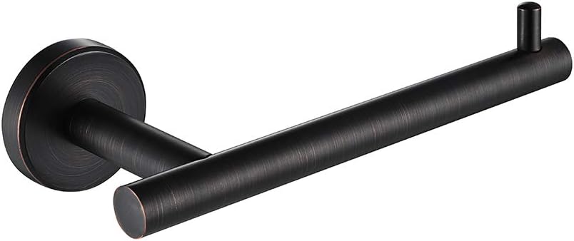 JQK Toilet Paper Holder Oil Rubbed Bronze, 5 Inch 304 Stainless Steel Thick 0.8mm Tissue Paper Dispenser for Bathroom, Hold Mega Rolls Wall Mount, TPH100-ORB