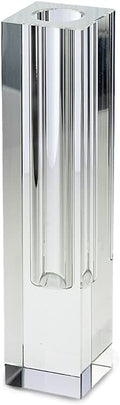 Serene Spaces Living Medium 7" Modern Crystal Square Bud Vase, Decorative Single Flower Vase for Wedding Centerpieces, Events, Parties, Home Décor Accents (Measures 7" Tall, 1.5" Long, 1.5" Wide)