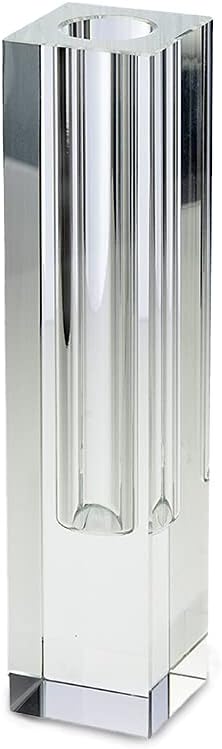 Serene Spaces Living Medium 7" Modern Crystal Square Bud Vase, Decorative Single Flower Vase for Wedding Centerpieces, Events, Parties, Home Décor Accents (Measures 7" Tall, 1.5" Long, 1.5" Wide)