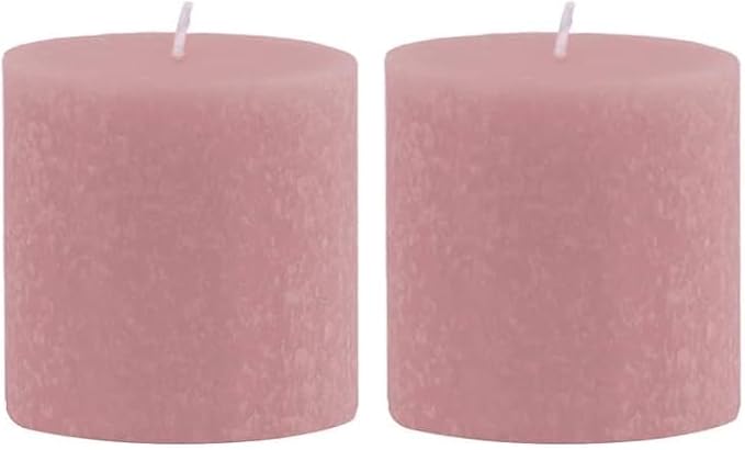 Root Candles Timberline Beeswax Blend Premium Handcrafted Unscented Pillar Candle, 3 x 3-Inch, Dusty Rose (Pack of 2)