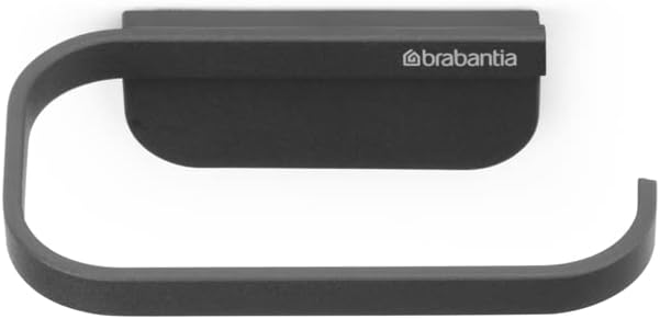 Brabantia Mindset Wall Mounted Toilet Roll Holder (Mineral Infinite Gray) Wide Opening, Bathroom Tissue Rack, Concealed Fixings, Anti-Rust Materials